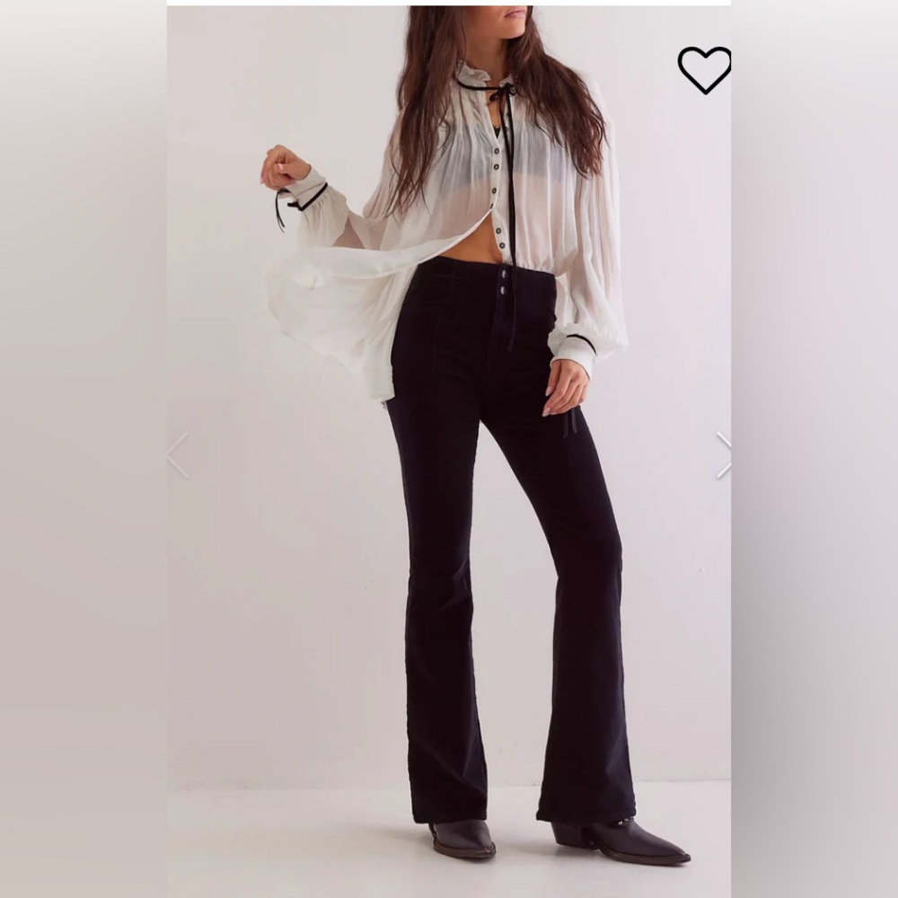 FREE PEOPLE x We the Free Jade Corduroy Flare black jeans size 29